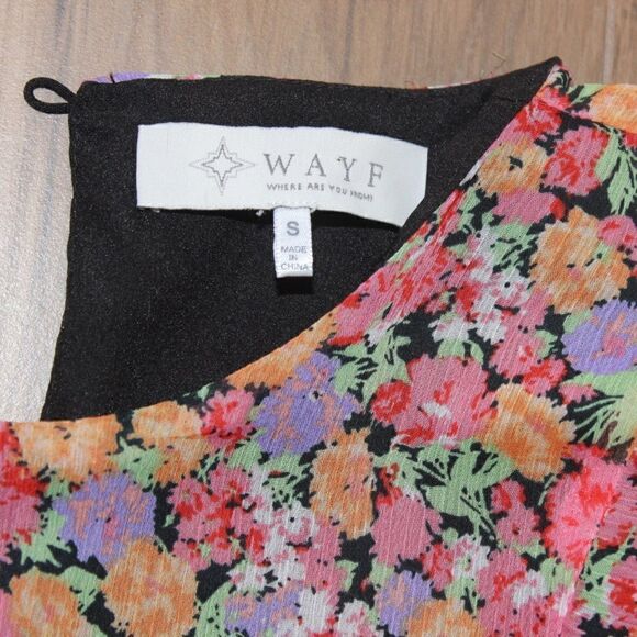 WAYF Revolve Long Sleeve Floral Mini Dress Women Size Small - Picture 13 of 16
